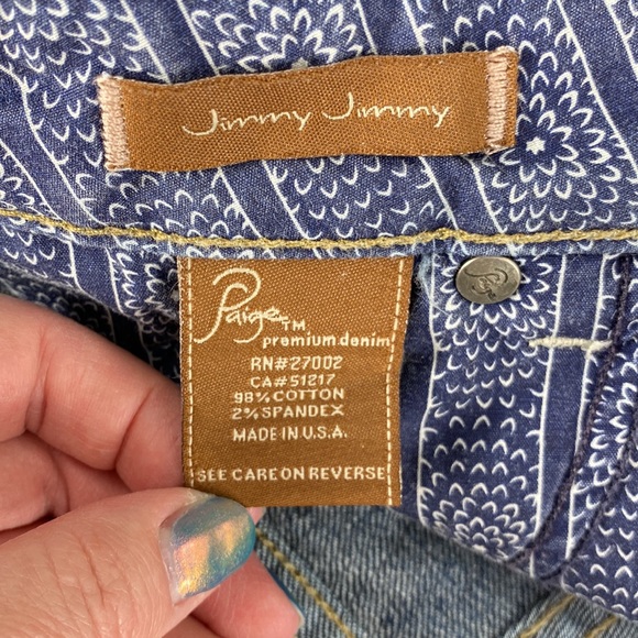 Paige Jimmy Jimmy Cut Off Distressed Jean Shorts - Picture 13 of 15